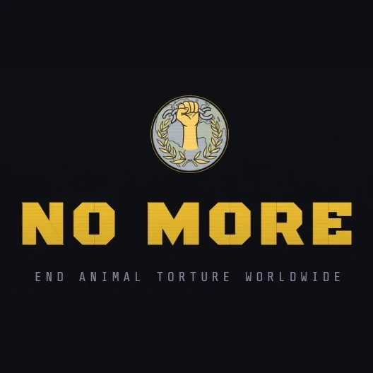 No More emblem and wordmark: end animal torture worldwide